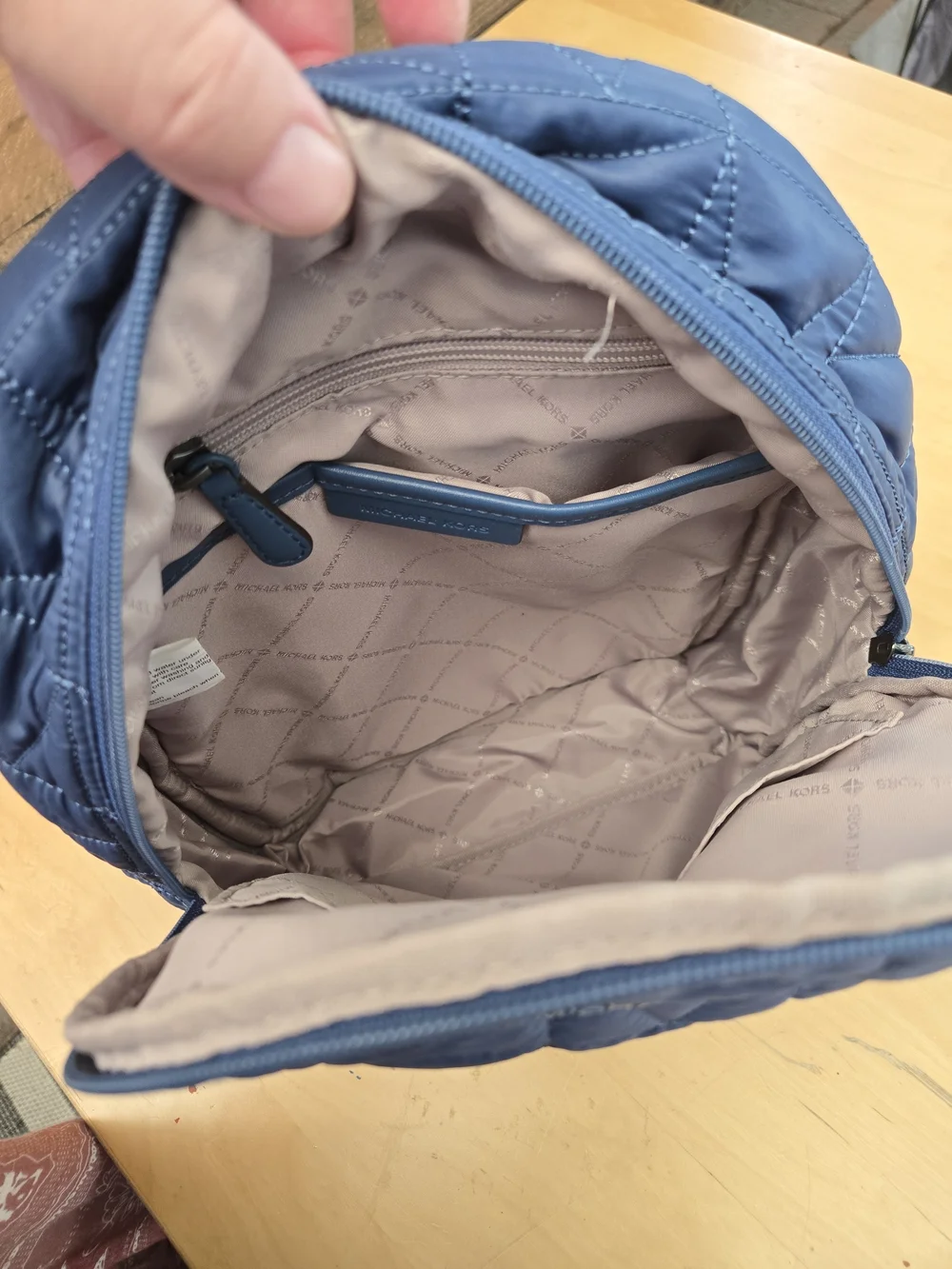 Michael Kors Winnie Medium Quilted Nylon Blue Backpack 1MK229B 24G8637